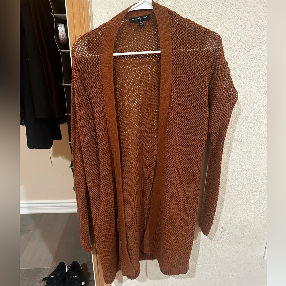 Banana Republic Brown Open-Knit Cardigan